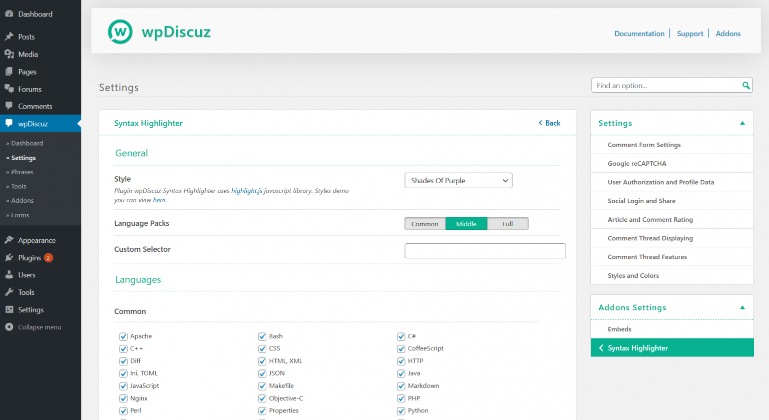 wpDiscuz – Syntax Highlighter – gVectors Team