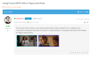 wpForo GIPHY Integration posts with gifs