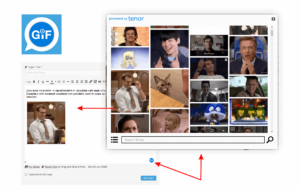 wpForo Tenor GIFs Integration inserting gif in post