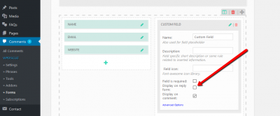 wpDiscuz Disable Custom Field in Reply Form