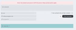Comments CAPTCHA error