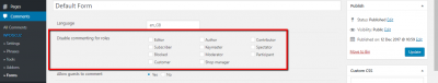 Disable commenting for roles