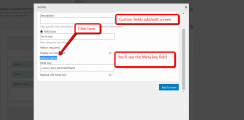 Custom fields add edit screen